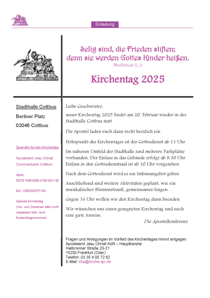 Einladung zum Kirchentag 2025