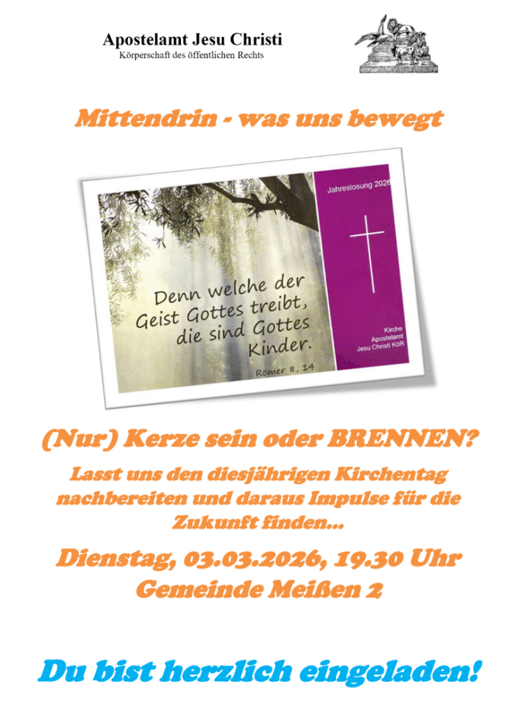 Altergruppentreffen "Mittendrin" - Ältester Morgenstern @ Gemeinderaum der Gemeinde Meißen 2