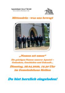 Altergruppentreffen "Mittendrin" - Ältester Morgenstern @ Gemeinderaum der Gemeinde Meißen 2